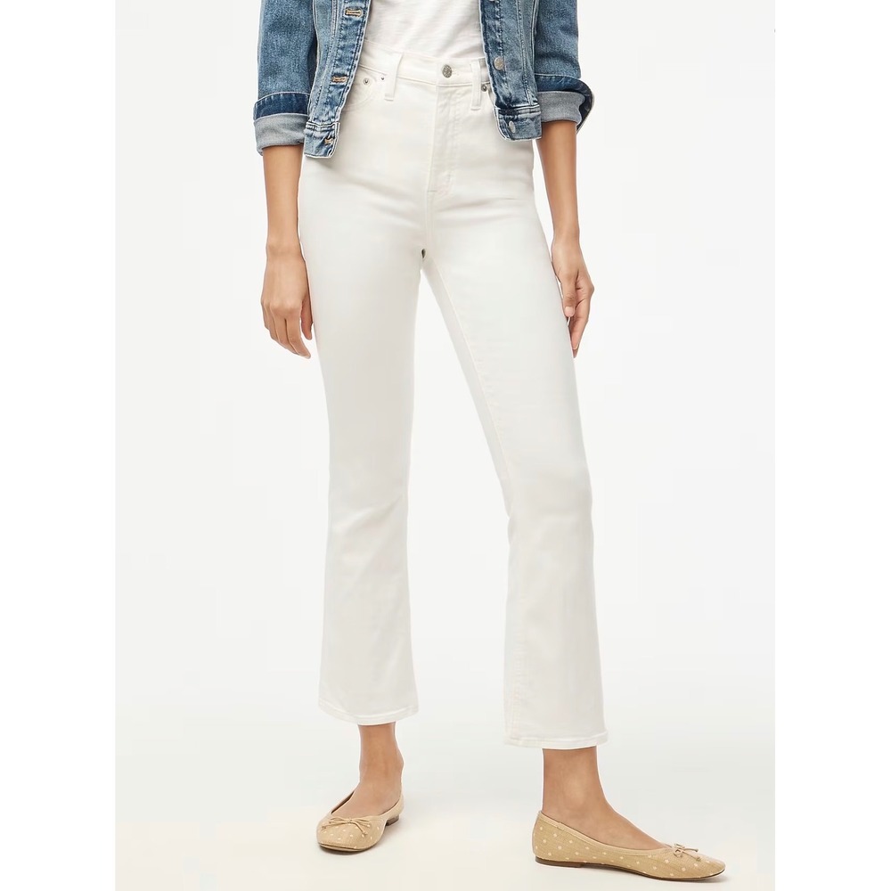 J. Crew Factory White High-Rise Flare Jeans